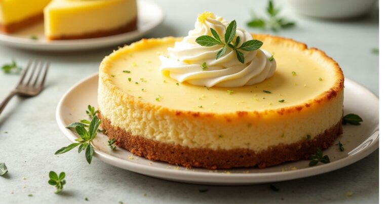 Peppermint Crisp Lemon Cheesecake