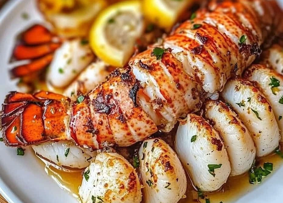 Garlic Butter Lobster & Seared Scallops