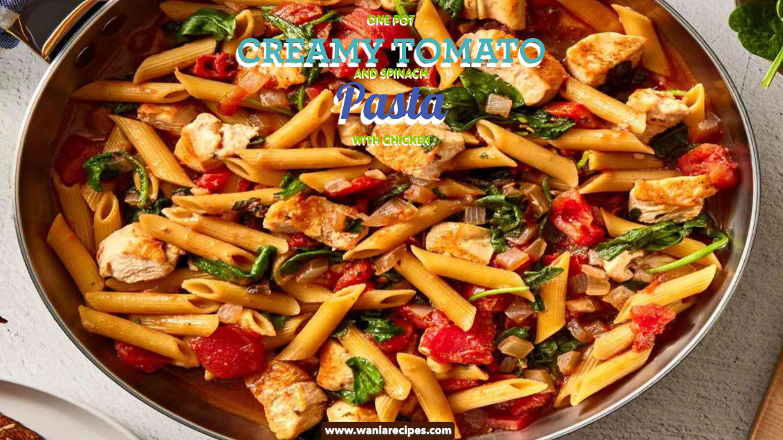 One Pot Creamy Tomato and Spinach Pasta with Chicken