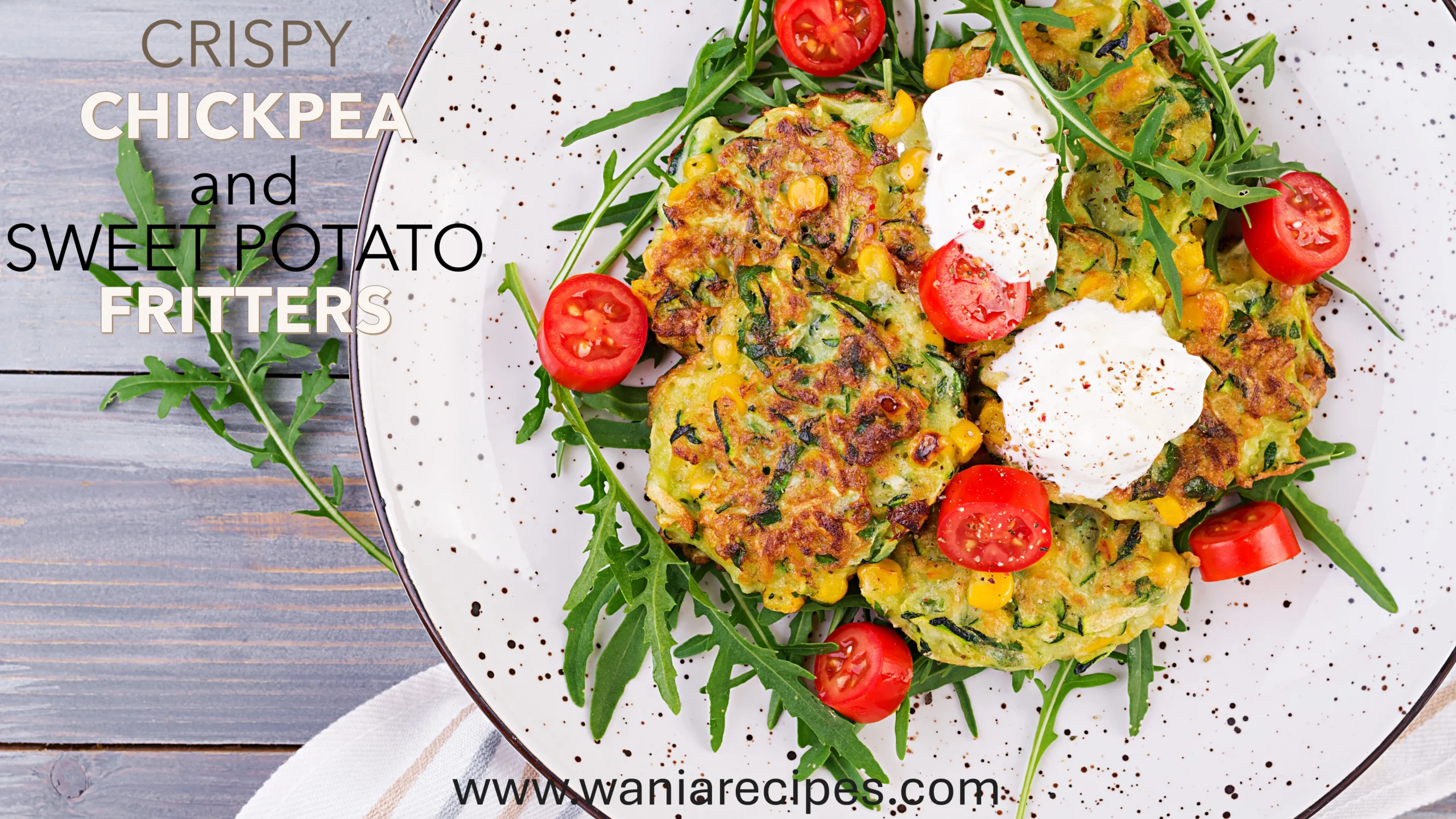 crispy chickpea and sweet potato fritters