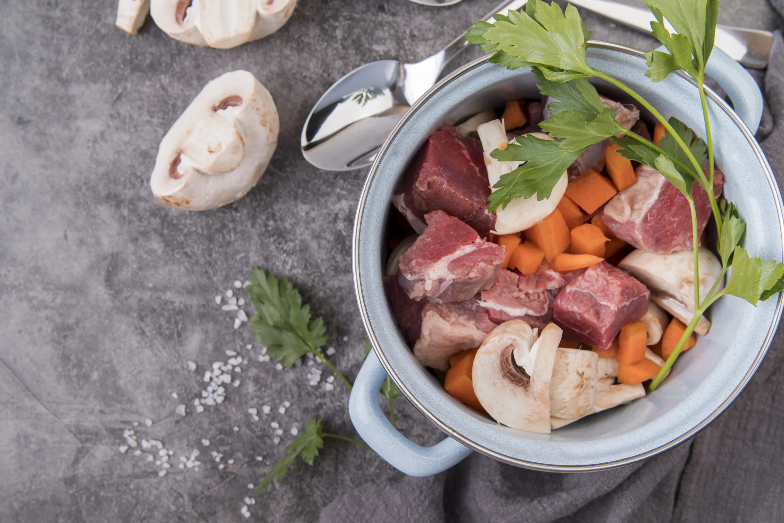 Classic French Beef Stew and Mushrooms