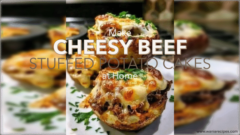 Cheesy Beef Stuffed Potato Cakes