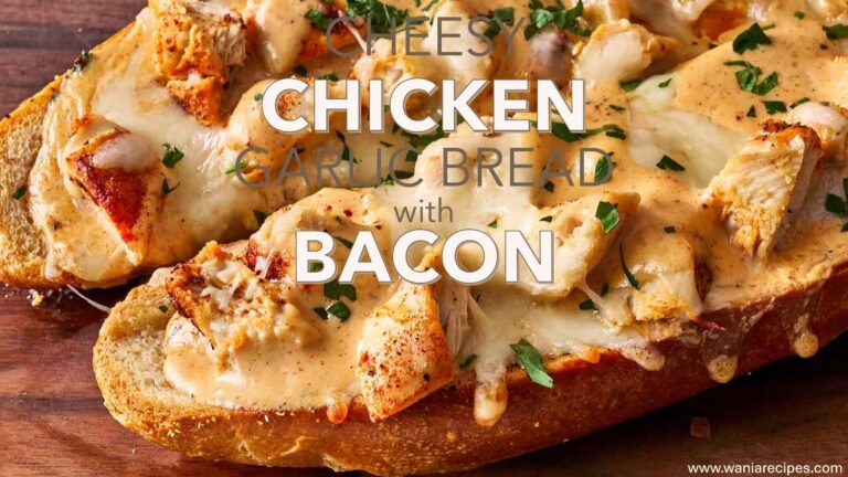 Cheesy Chicken Garlic Bread with Bacon