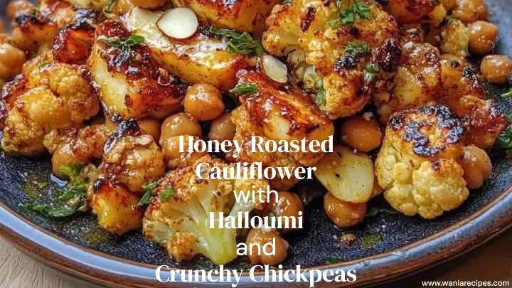 Honey Roasted Cauliflower with Halloumi