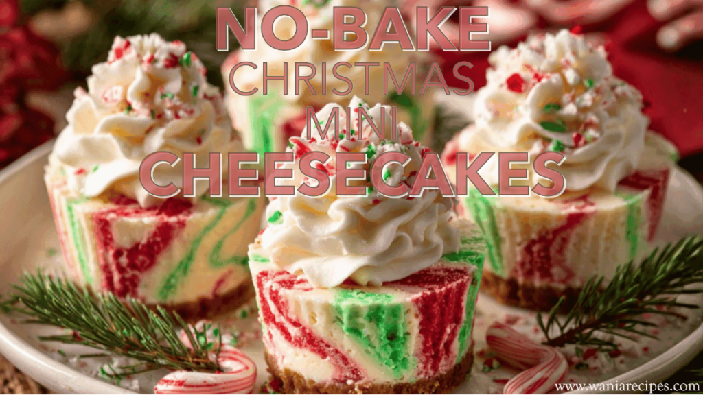 No-Bake Christmas Mini Cheesecakes